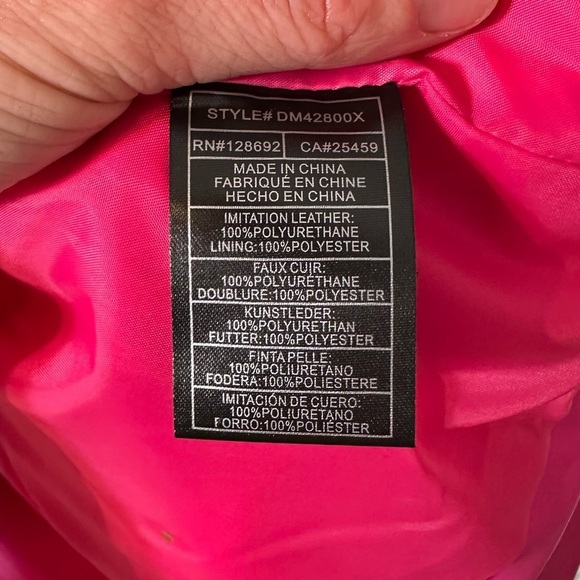 Steve Madden Faux Leather Bold & Bright Pink Blazer Jacket Medium Galentines - Picture 3 of 11